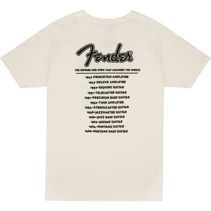 Fender® World Tour T-Shirt, Vintage White