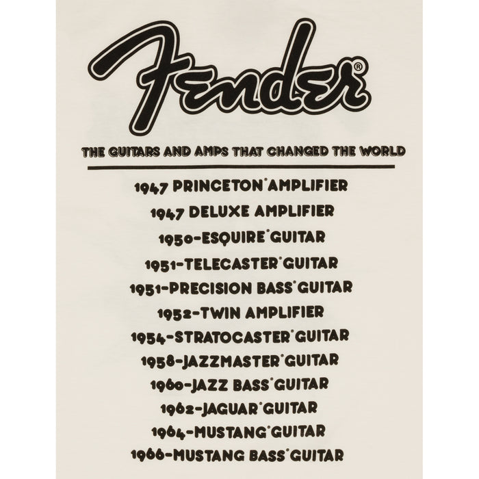 Fender® World Tour T-Shirt, Vintage White