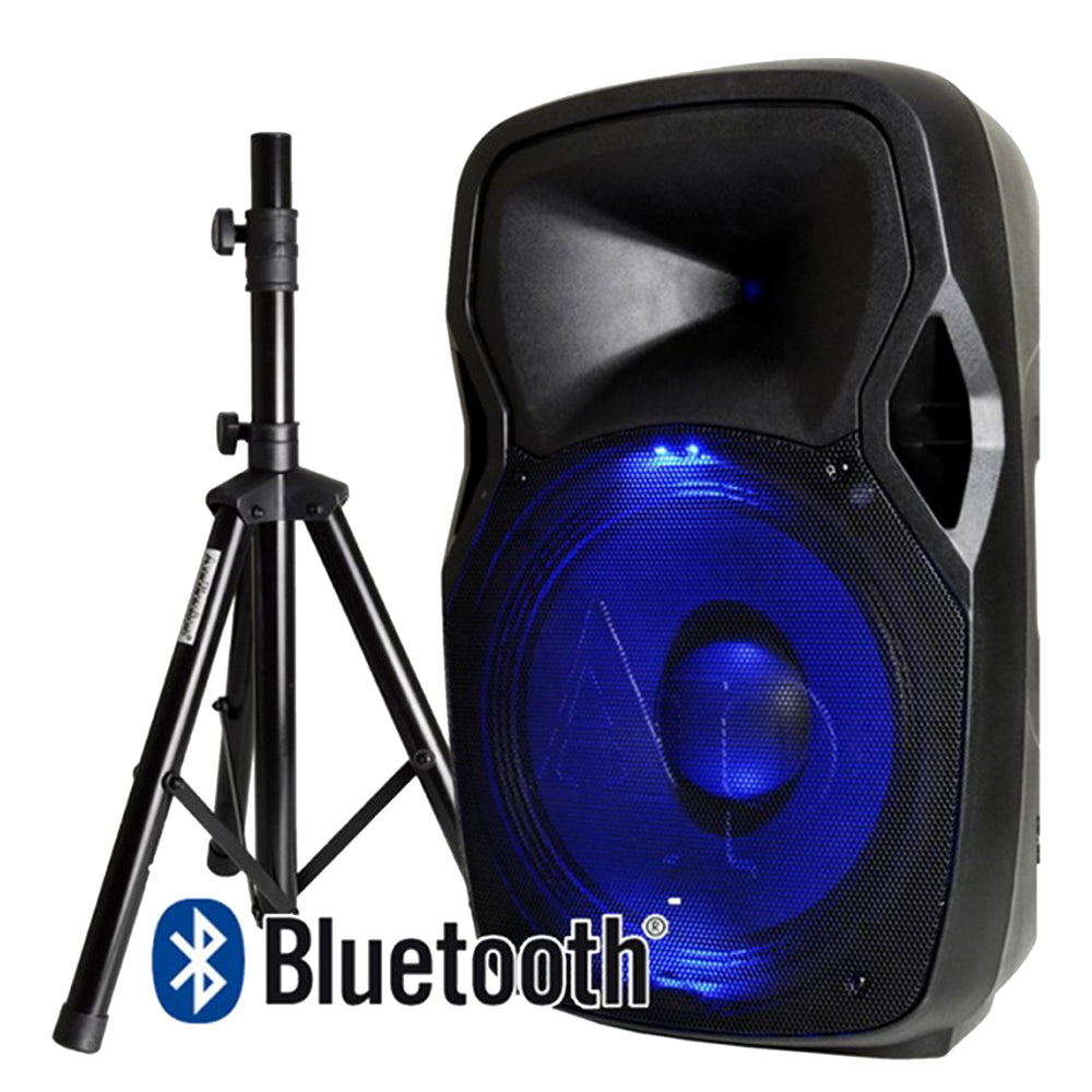 Audiopipe - 15" Powered BlueToothPA Speaker Cabinet With LED Illumination DJAP-1567A-CMB (AVAILABLE FOR PICKUP AT STORE)