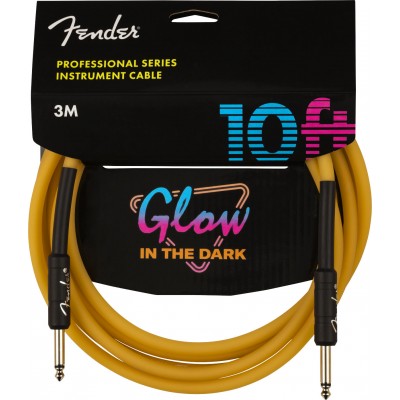 Fender Professional Glow in the Dark Cable, Orange, 10 Ft