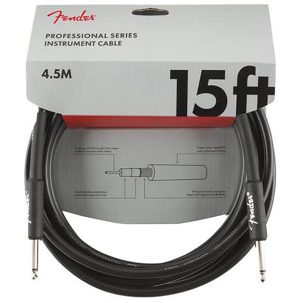 Fender Professional Series Instrument Cable - 15' Straight-Straight, Black
