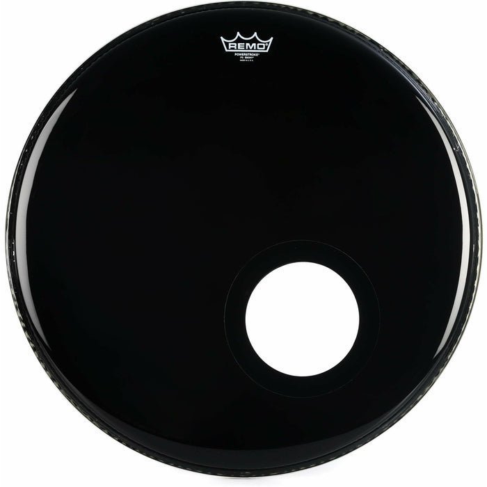 Remo Powerstroke P3 Ebony Drumhead - 22 inch - with 5 inch Dynamo Installed
