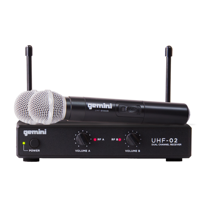 Gemini UHF Dual Wireless Microphone System UHF-02M