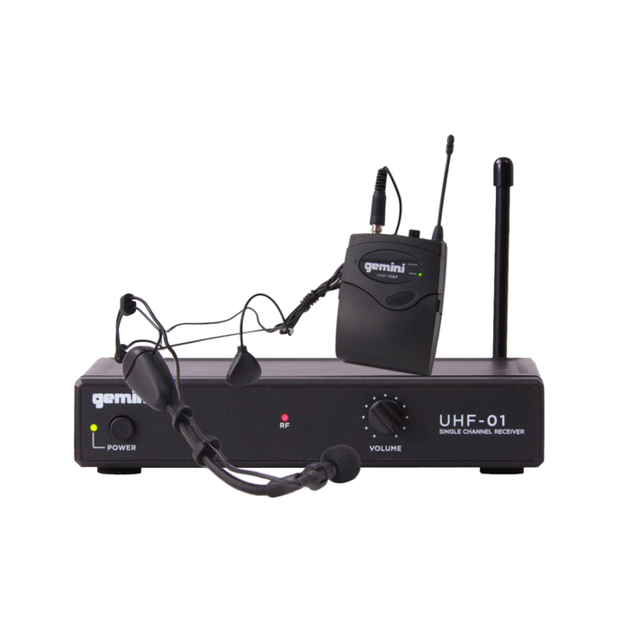 Gemini UHF Headset Wireless Microphone System UHF-01HL