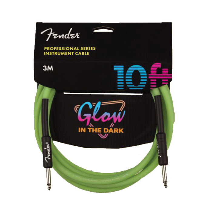 Fender Professional Glow in the Dark Cable, Green, 10 Ft