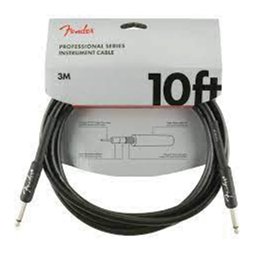 Fender Professional Series Straight to Straight Instrument Cable - 10 ft Black