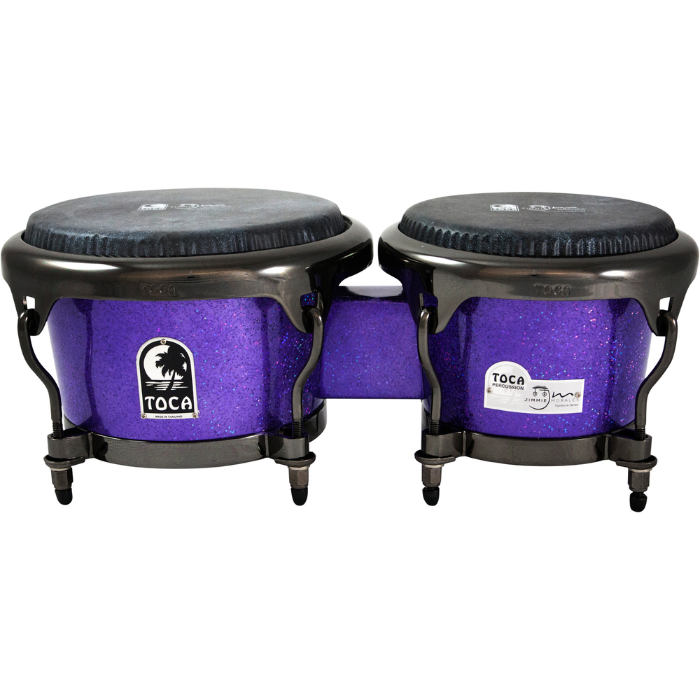 Toca Percussion Jimmie Morales Signature Series Purple Sparkle Bongos 7 and 8.5 in. Purple Sparkle