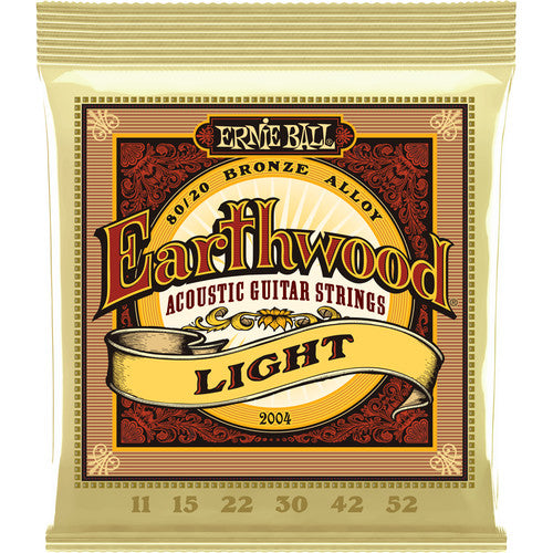 Ernie Ball Earthwood Light Acoustic Guitar Strings 80/20 Bronze
