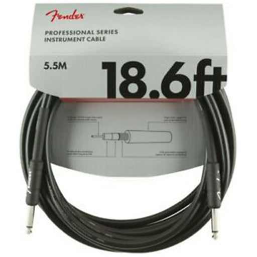 Fender Professional Series Straight to Straight Instrument Cable - 18.6 ft Black