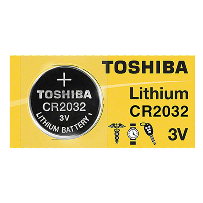 Toshiba CR2032 220mAh 3V Lithium Primary (LiMNO2) Coin Cell Battery - Hologram Packaging - 1 Piece Tear Strip, Sold Individually